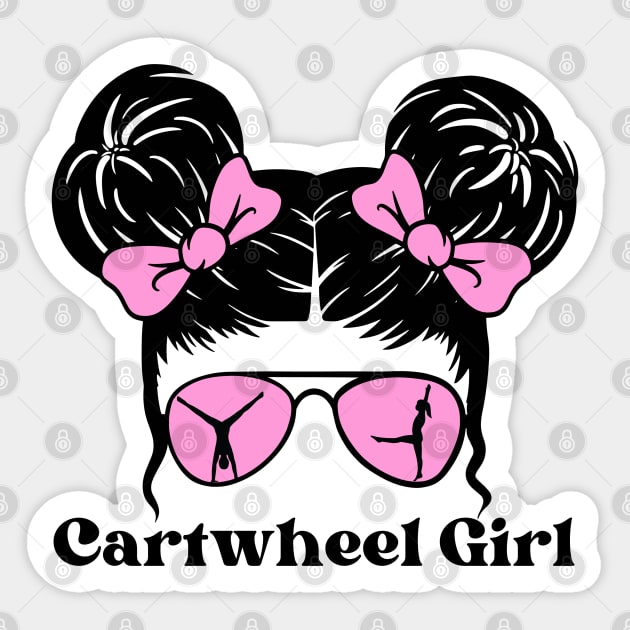 Messy Bun Cartwheel Girl Sticker by The WYLD Tribe